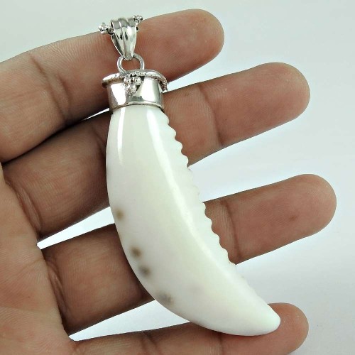 925 Sterling Silver Antique Jewellery Beautiful Shell Gemstone Pendant De gros