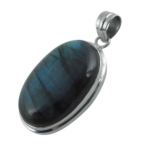 Jumbo! 925 Sterling Silver Labradorite Pendant