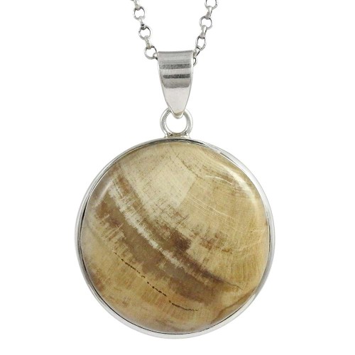 Lavender Dreams 925 Sterling Silver Peanut Wood Pendant