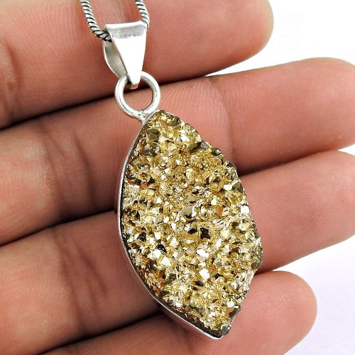 Mystic Princess 925 Sterling Silver Druzy Pendant