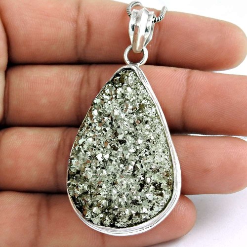 Modern Style 925 Sterling Silver Druzy Pendant Proveedor