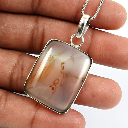 Montana Gemstone Pendant 925 Sterling Silver Fine Jewelry B39