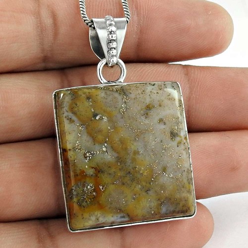 925 Sterling Silver Vintage Jewellery Ethnic Jasper Gemstone Pendant Wholesaling