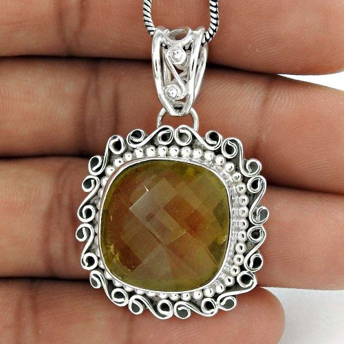 Perfect Citrine Gemstone Pendant Sterling Silver Jewellery