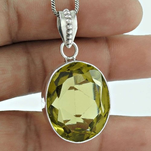 New Style Of !! 925 Sterling Silver Lemon Quartz Pendant