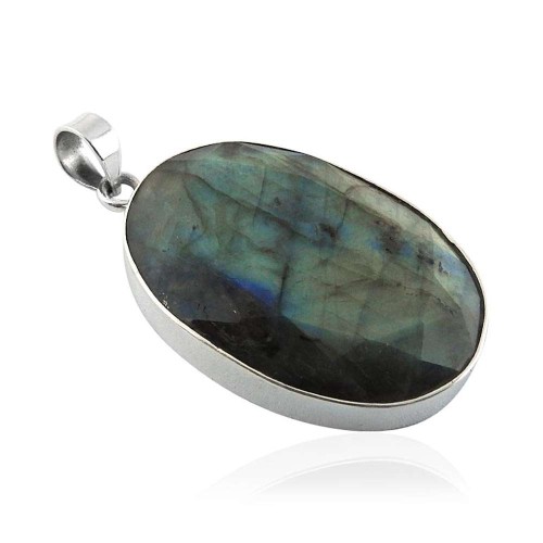 Large! 925 Sterling Silver Labradorite Pendant