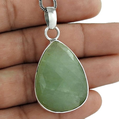 925 Sterling Silver Fashion Jewelry Charming Green Aventurine Gemstone Pendant Großhändler