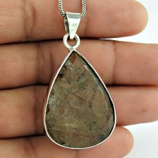 925 Silver Jewelry Beautiful Golden Rutile Gemstone Pendant Fournisseur