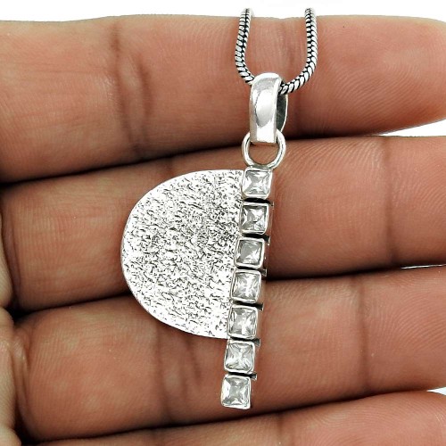 925 Sterling Silver Jewelry Charming White CZ Gemstone Pendant Großhandel