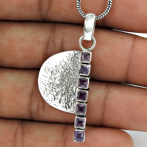 925 Sterling Silver Fashion Jewelry Ethnic Amethyst Gemstone Pendant Großhändler