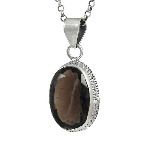 Big New Awesome !! 925 Sterling Silver Smoky Quartz Pendant Großhandel