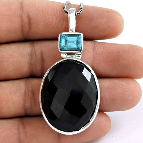 Big Secret Design 925 Sterling Silver Multi Stone Pendant