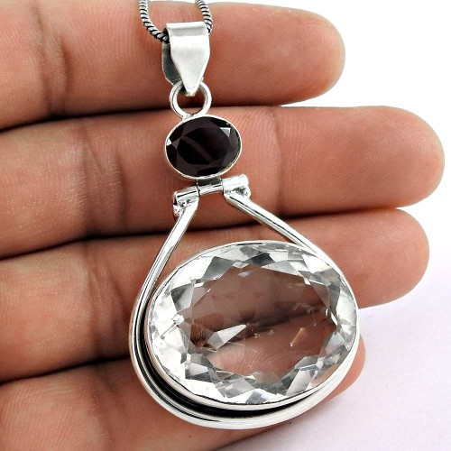 Passionate Love 925 Sterling Silver Garnet, Crystal Pendant Großhandel