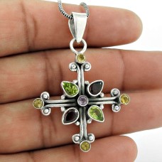 925 Silver Jewelry Beautiful Citrine, Amethyst, Garnet, Peridot Gemstone Pendant Supplier