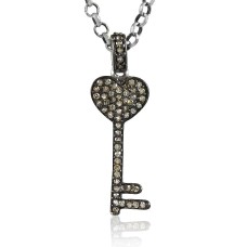 Key Design 925 Sterling Silver Single Cut Diamond Pendant Großhändler