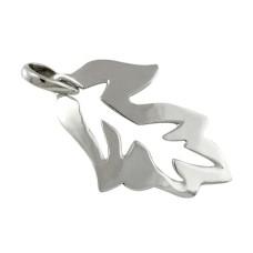 Very Light!! 925 Sterling Silver Leaf Pendant