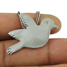 Daily Wear 925 Sterling Silver Bird Pendant 925 Silver Handmade Jewellery