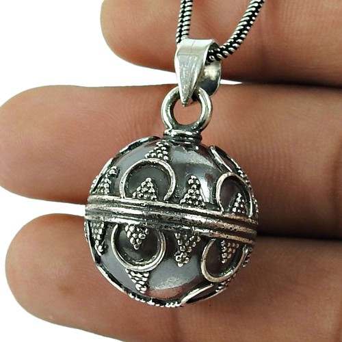 Rare 925 Sterling Silver Ball Pendant 925 Sterling Silver Fashion Jewellery