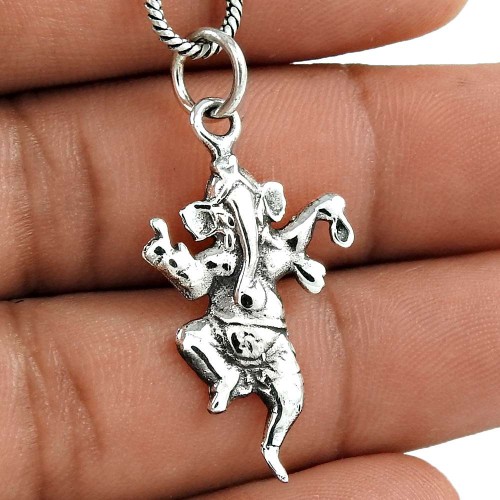 2018 Fashion !! Lord Ganesh 925 Sterling Silver Pendant