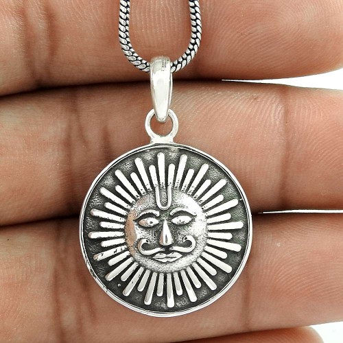 Chunky ! Sterling Silver Jewellery Sun Pendant Großhändler