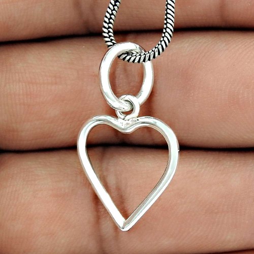 Eye Catching 925 Sterling Silver Jewellery Heart Pendant