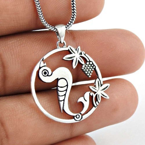 Classic Design Handmade 925 Sterling Silver Bird Pendant