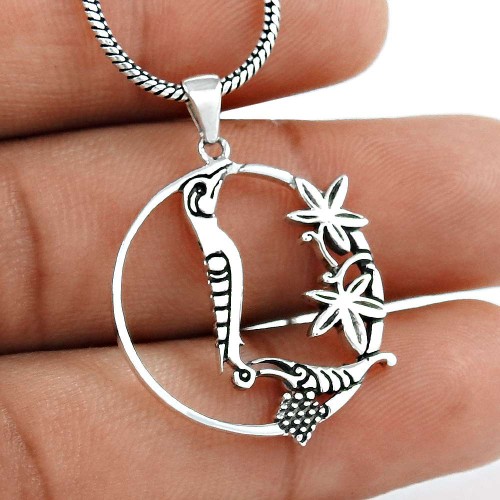 Stylish Handmade 925 Sterling Silver Bird Pendant