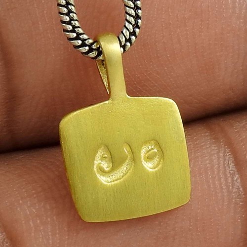 Stunning Rich Gold Plating Solid 925 Sterling Silver Pendant