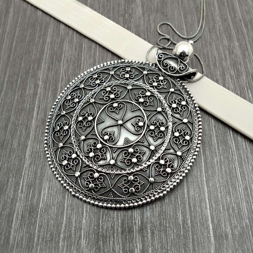 925 Sterling Silver HANDMADE Jewelry Artisan Pendant M22