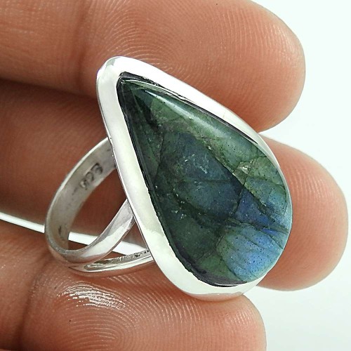 925 Sterling Silver Handmade Jewellery Fashion Labradorite Gemstone Ring Exporter