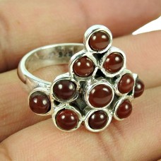 925 Sterling Silver Gemstone Jewellery Trendy Carnelian Gemstone Ring De gros