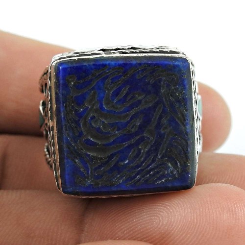 Daily Wear 925 Sterling Silver Lapis, Inlay Gemstone Ring Jewellery