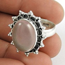 925 Sterling Silver Jewellery Beautiful Rose Quartz Gemstone Ring Fournisseur