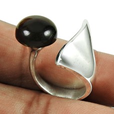 925 Sterling Silver Jewellery Stylish Smoky Quartz Gemstone Ring