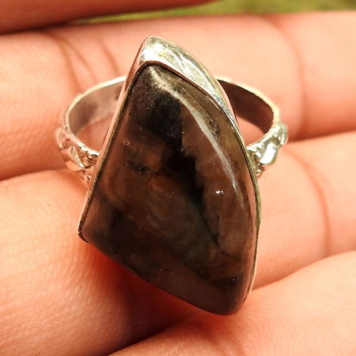 Sterling Silver Jewellery Ethnic Mushroom Rhyolite Gemstone Ring