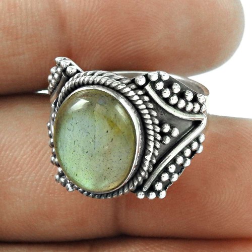 Afternoon Sun!! Labradorite 925 Sterling Silver Ring Mayorista