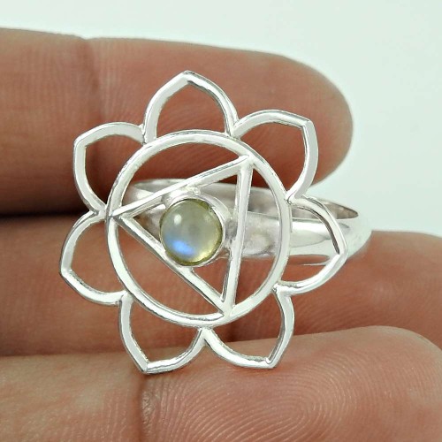 Vintage Fashion ! Rainbow Moonstone Gemstone 925 Sterling Silver Ring De gros