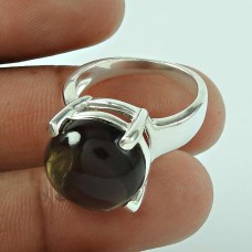 Rare Smoky Quartz Gemstone 925 Sterling Silver Fashion Ring Jewellery