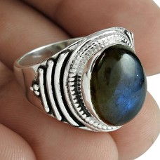 Labradorite Gemstone Ring 925 Sterling Silver Women Fashion Jewelry Fabricante