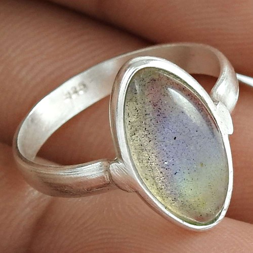 Rattling Labradorite Gemstone 925 Sterling Silver Ring Jewelry