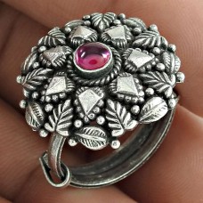 Woman Fashion 925 Sterling Silver Ruby Gemstone Ring Antique Jewelry