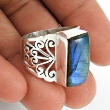 Labradorite Gemstone Ring 925 Sterling Silver Ethnic Jewelry AZ60