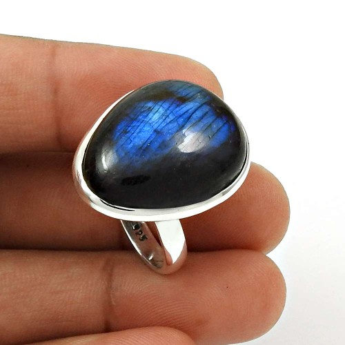 Labradorite Gemstone Ring Size 7 925 Sterling Silver Tribal Jewelry CB6