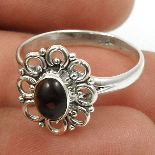 Smoky Quartz Gemstone Ring 925 Sterling Silver Indian Jewelry P33