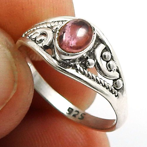 Tourmaline Gemstone Ring 925 Sterling Silver Stylish Jewelry I57