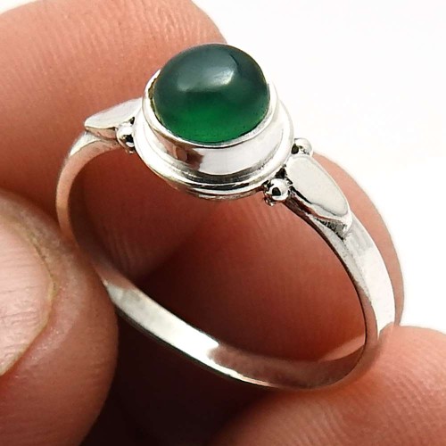 HANDMADE 925 Sterling Silver Jewelry Onyx Gemstone Ring Size 9 E11