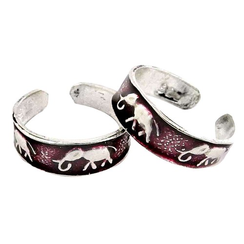 Big Relief Stone !! 925 Sterling Silver Toe Rings