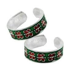 925 Sterling Silver Antique Jewelry Beautiful Inlay Handmade Toe Rings Hersteller