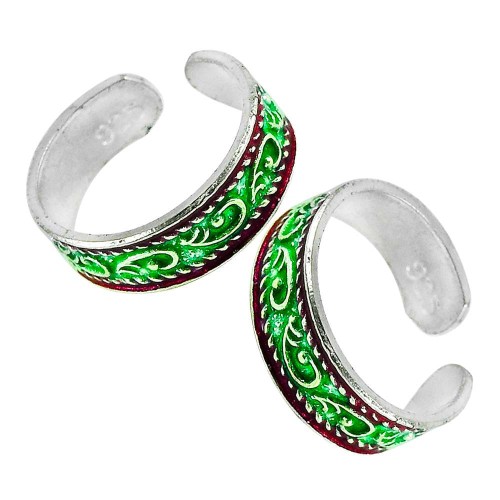 925 Sterling Silver Jewelry Fashion Inlay Handmade Toe Rings Mayorista