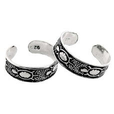 Two Tones Royal Dark! 925 Sterling Silver Toe Rings